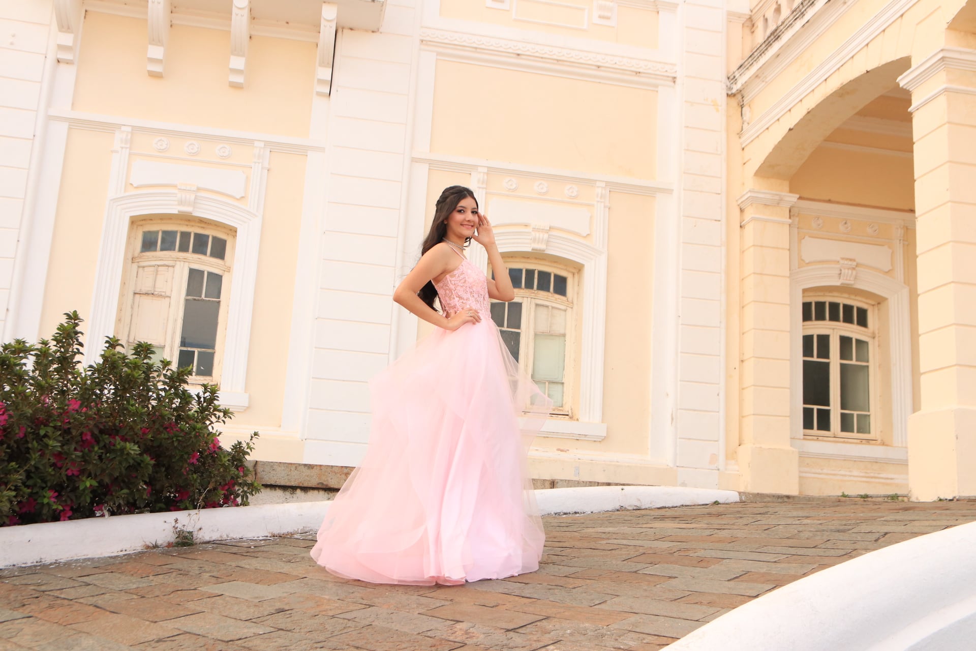 Vestido Rosa Recepção - Detalhe